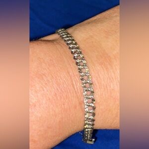 Vintage Elco Sterling Silver 7” Link/Charm Bracelet-Beautiful Shine!!!
